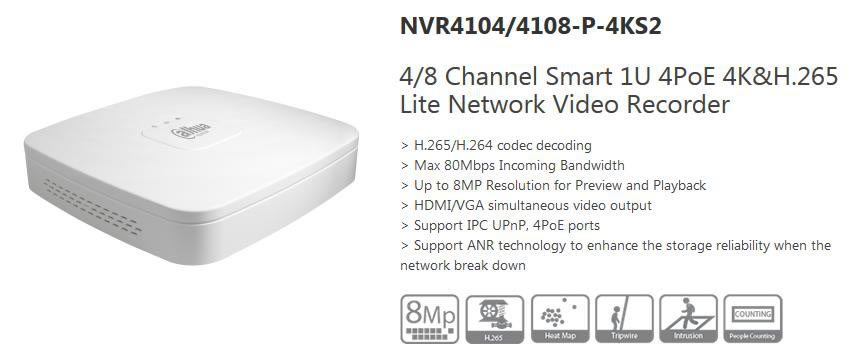 Dahua NVR 4 porte e 8 porte poe Dahua NVR 4 porte e 8 porte poe